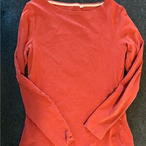 Boden Women's Long Sleeve Rust Boatneck top